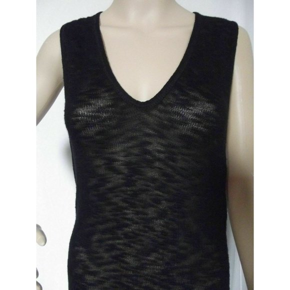 Express Small Ivory Slub Deep V-Neck Hi Lo Sleeveless Melange Tunic Sweater (4-6 - Picture 3 of 5